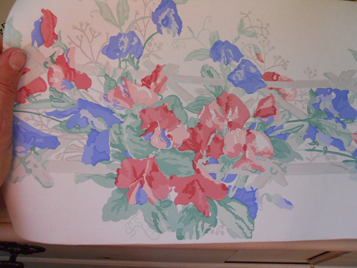 bordures de papier peint laura ashley,la peinture,peinture aquarelle,textile,plante,fleur
