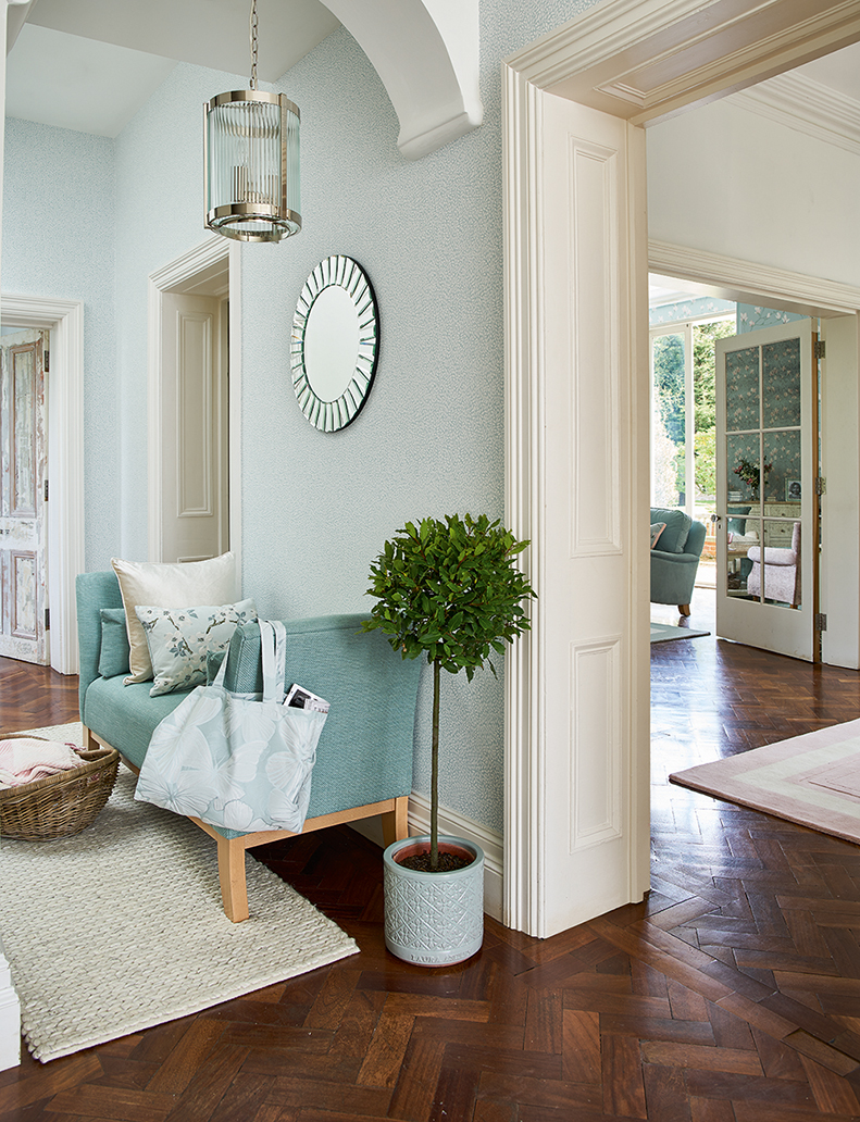 laura ashley duck egg wallpaper,room,white,interior design,furniture,floor