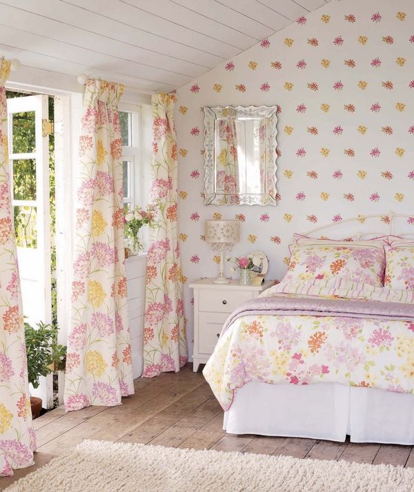 laura ashley bedroom wallpaper,curtain,room,furniture,pink,wallpaper