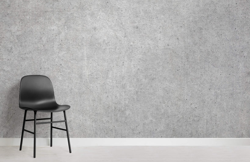 콘크리트 벽지 영국,하얀,검정,벽,의자,가구