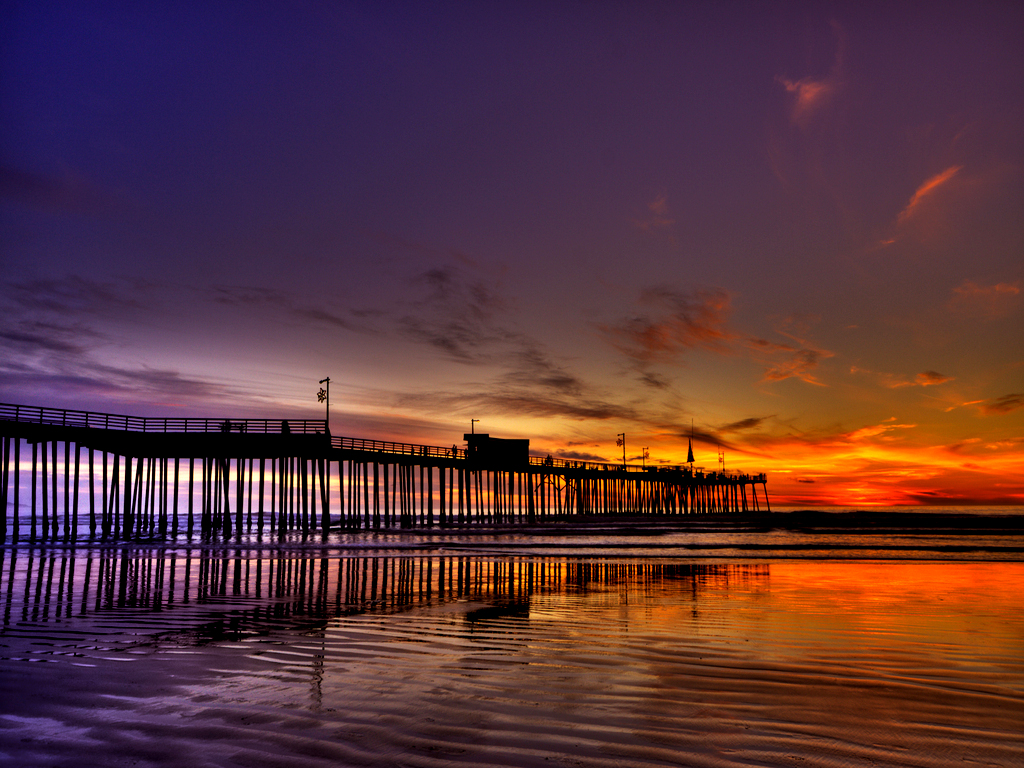 myrtle beach wallpaper,sky,pier,horizon,water,dusk