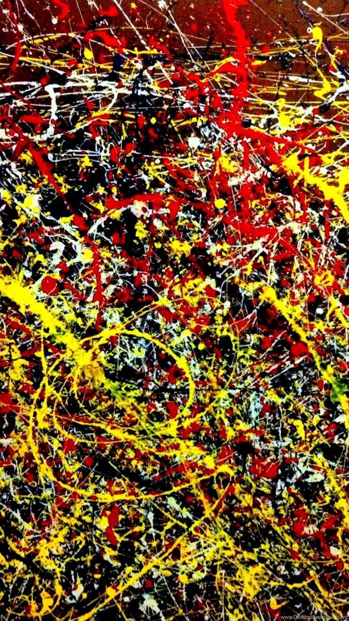 jackson pollock wallpaper,red,yellow,pattern,modern art,tree