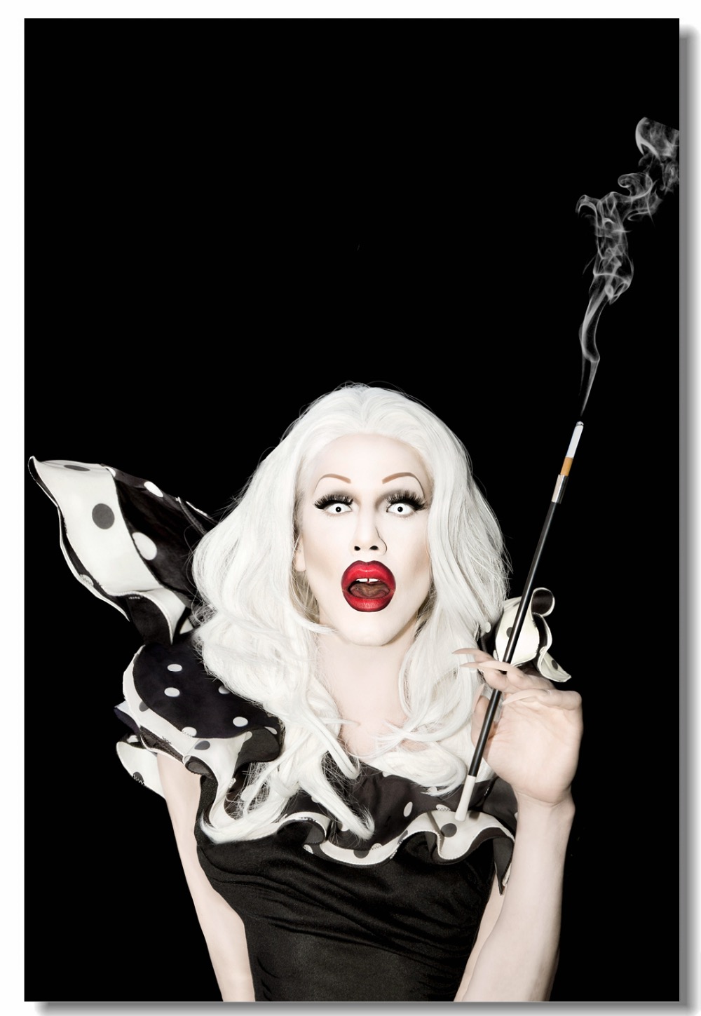 drag queen wallpaper,clown,smoking,poster,performing arts,fictional character