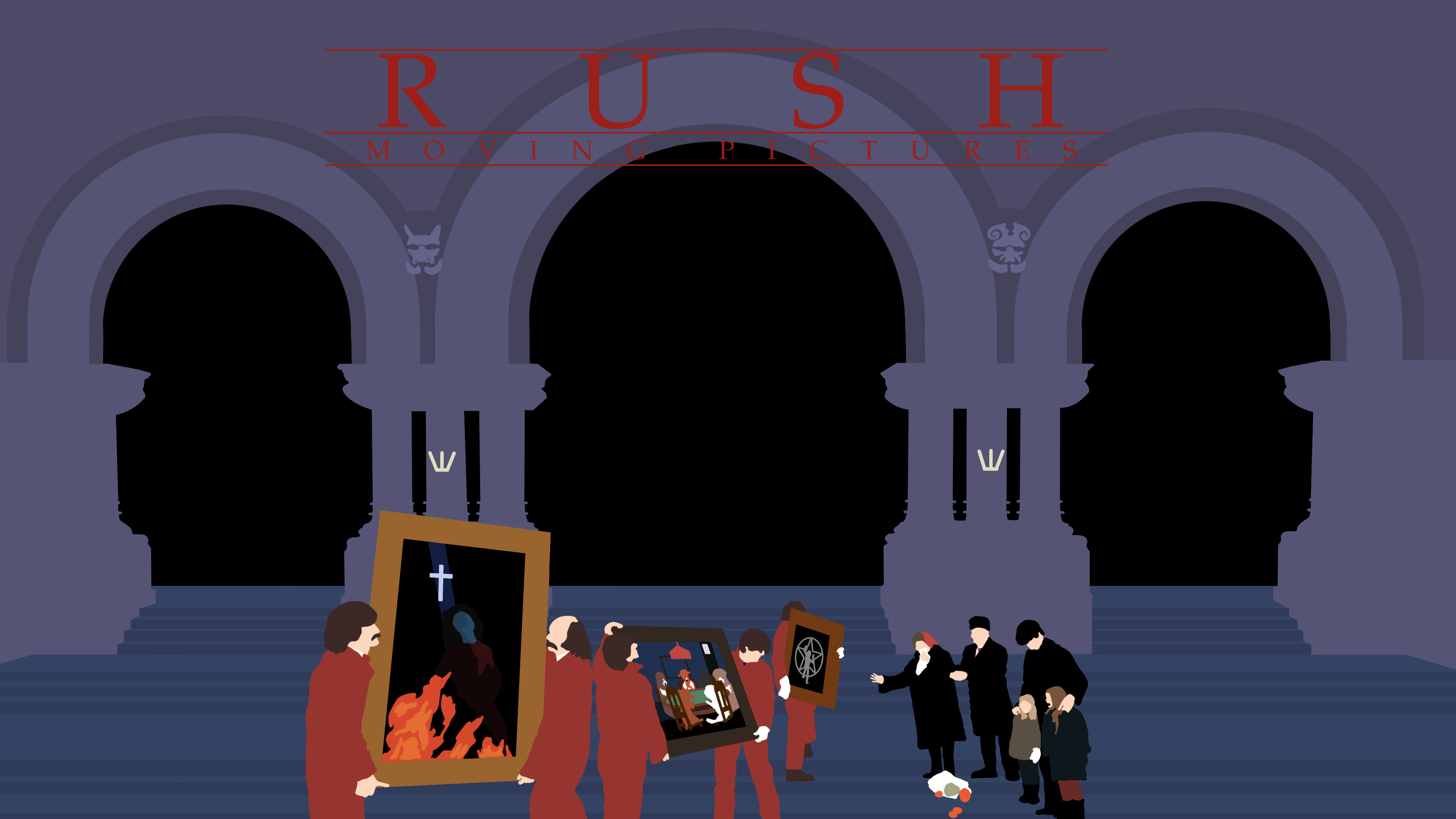 rush wallpaper,arch,blue,red,landmark,architecture