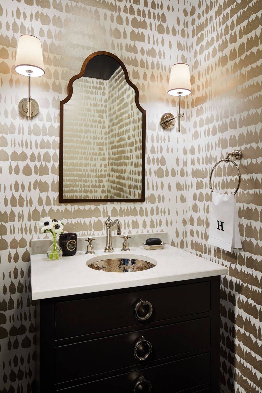 schumacher queen of spain wallpaper,tile,bathroom,room,interior design,property