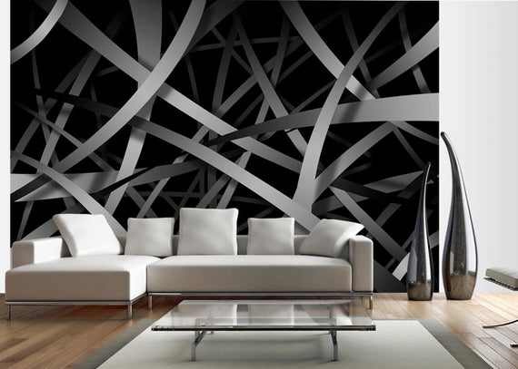 3d wallpaper gallery,interior design,black and white,room,living room,furniture