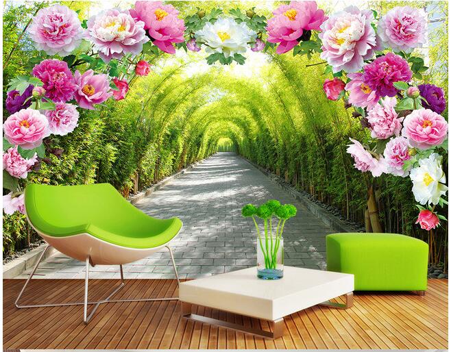 3d wallpaper gallery,green,mural,wallpaper,flower,plant