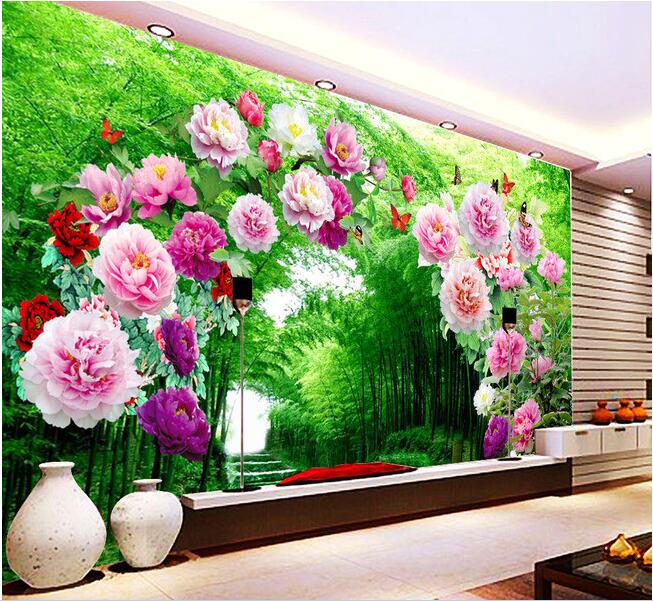 3d 벽지 갤러리,벽지,꽃,벽,벽화,식물
