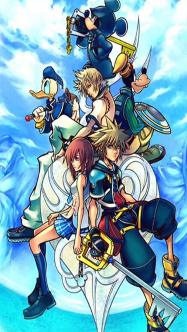 kingdom hearts iphone wallpaper,cartoon,anime,animated cartoon,cg artwork,fictional character