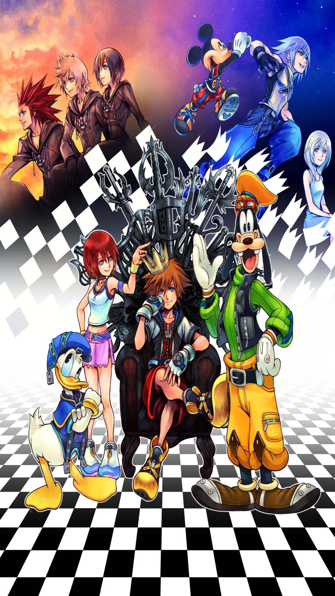 kingdom hearts iphone wallpaper,cartoon,anime,games,fictional character,illustration