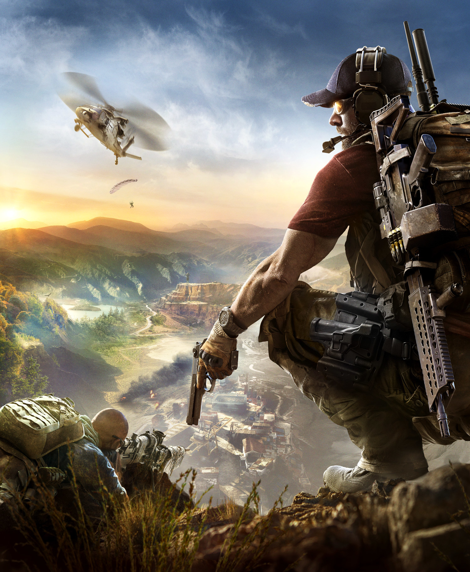ghost recon wildlands wallpaper,action adventure game,cg artwork,pc game,strategy video game,digital compositing