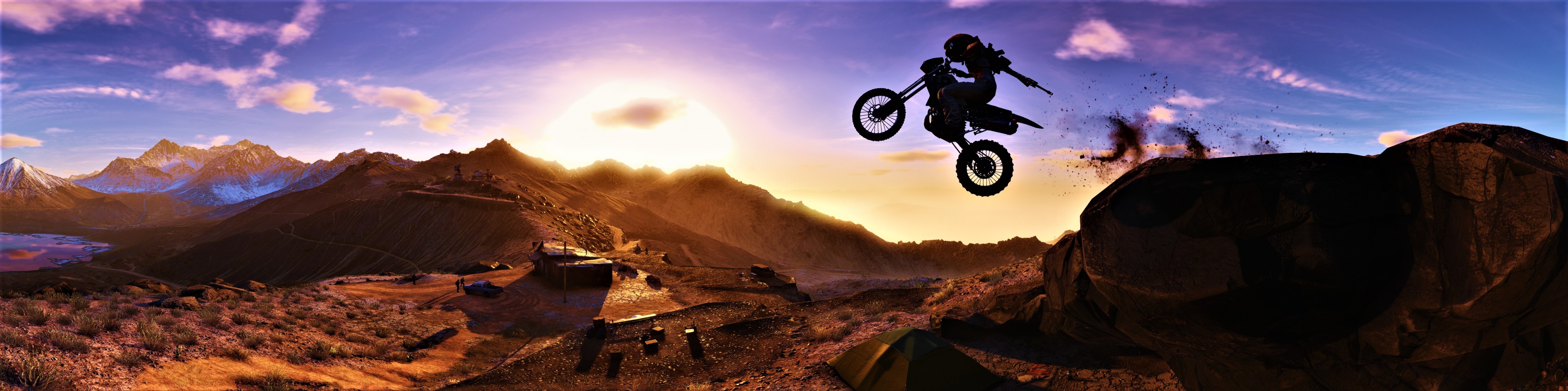 ghost recon wildlands wallpaper,freestyle motocross,motocross,extreme sport,stunt performer,vehicle