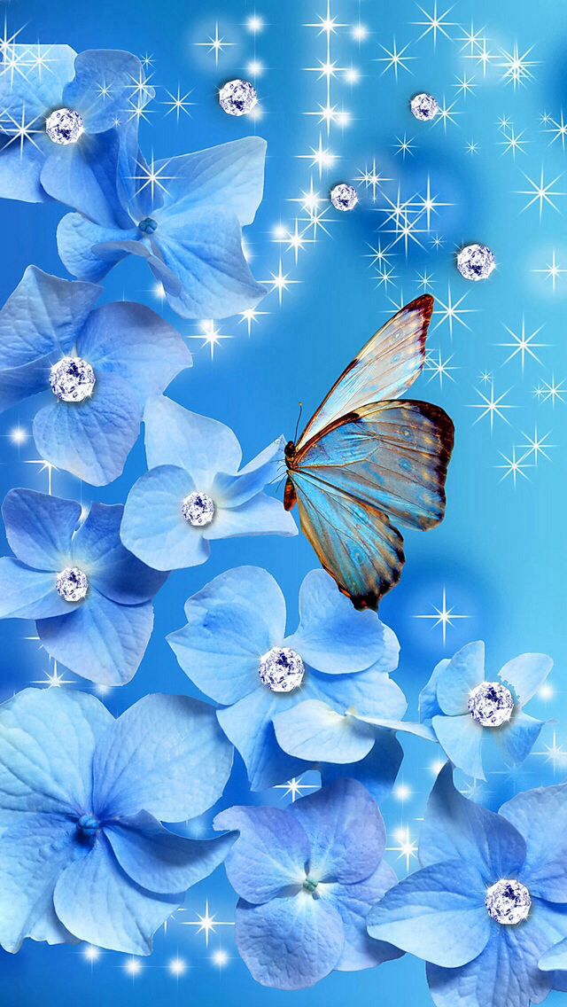 sfondi farfalla con fiori,blu,la farfalla,insetto,falene e farfalle,cielo