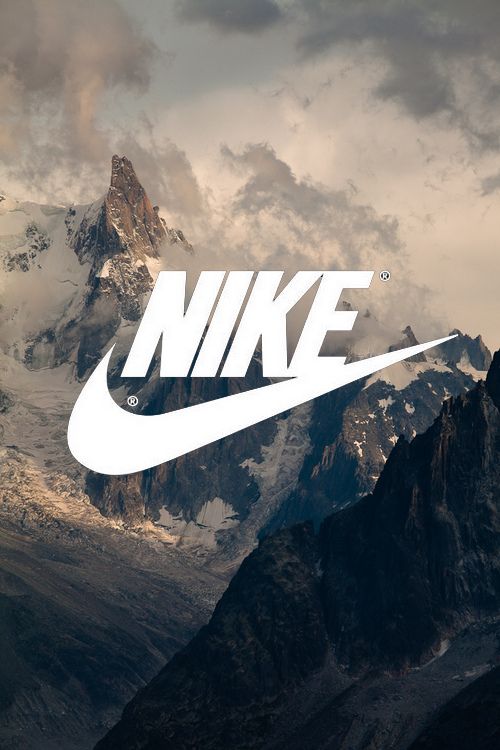 nike wallpaper tumblr,mountainous landforms,sky,mountain,font,mountain range