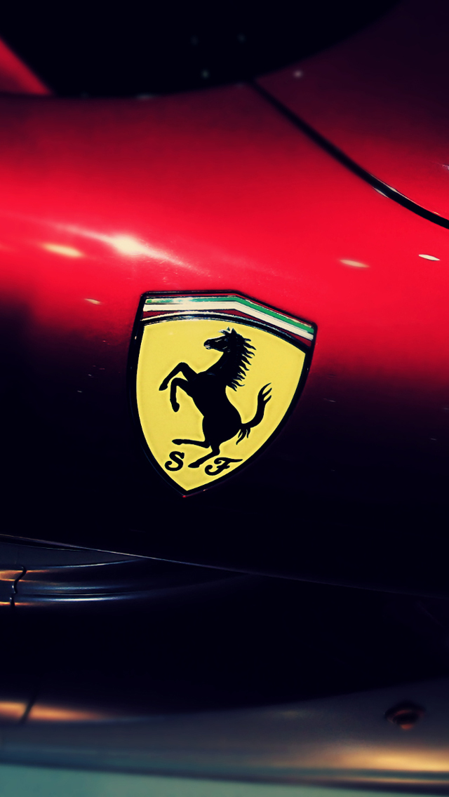 ferrari logo wallpaper,red,vehicle,emblem,yellow,car