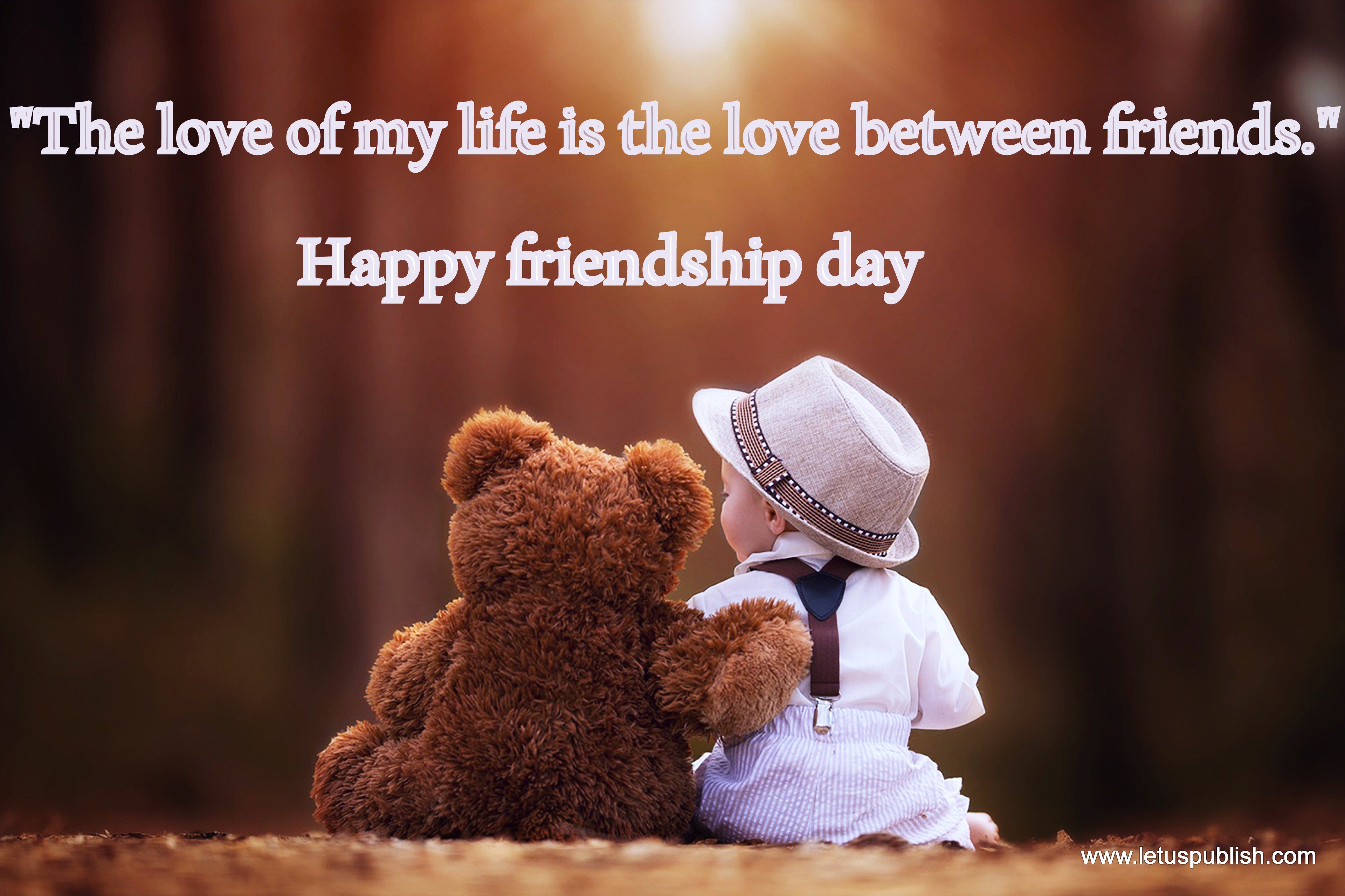 happy friendship day wallpaper,teddybär,liebe,freundschaft,text,bildunterschrift