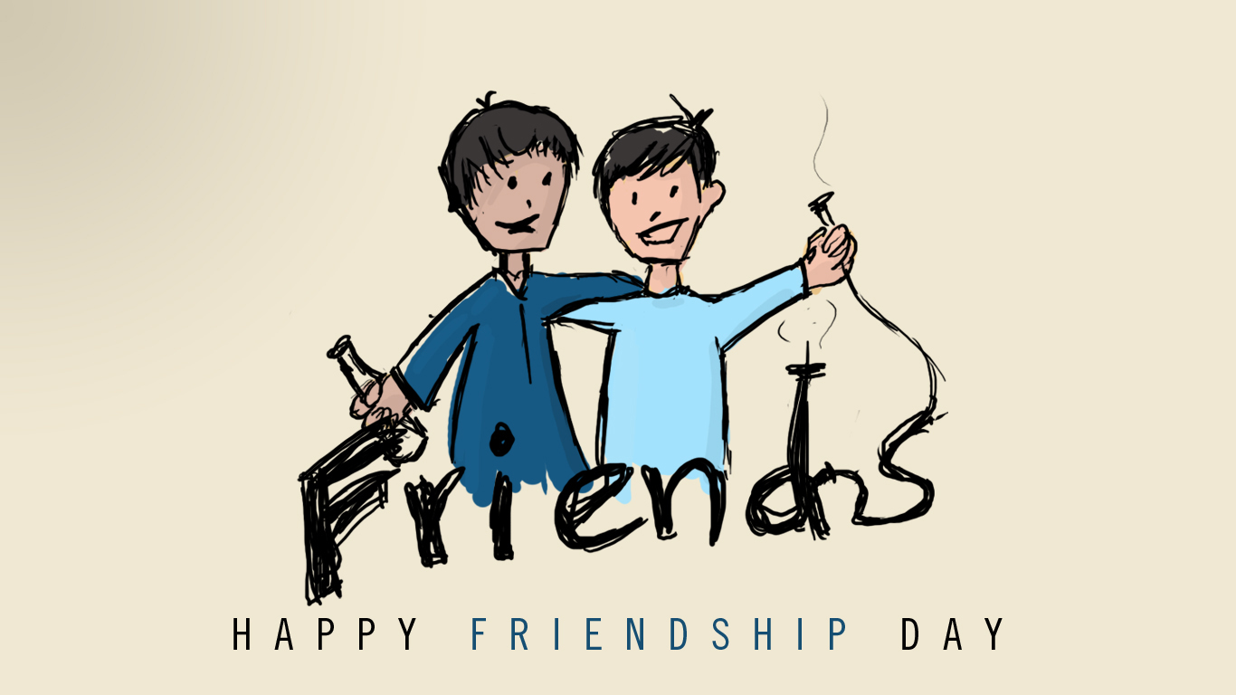 happy friendship day wallpaper,cartoon,text,illustration,font,poster