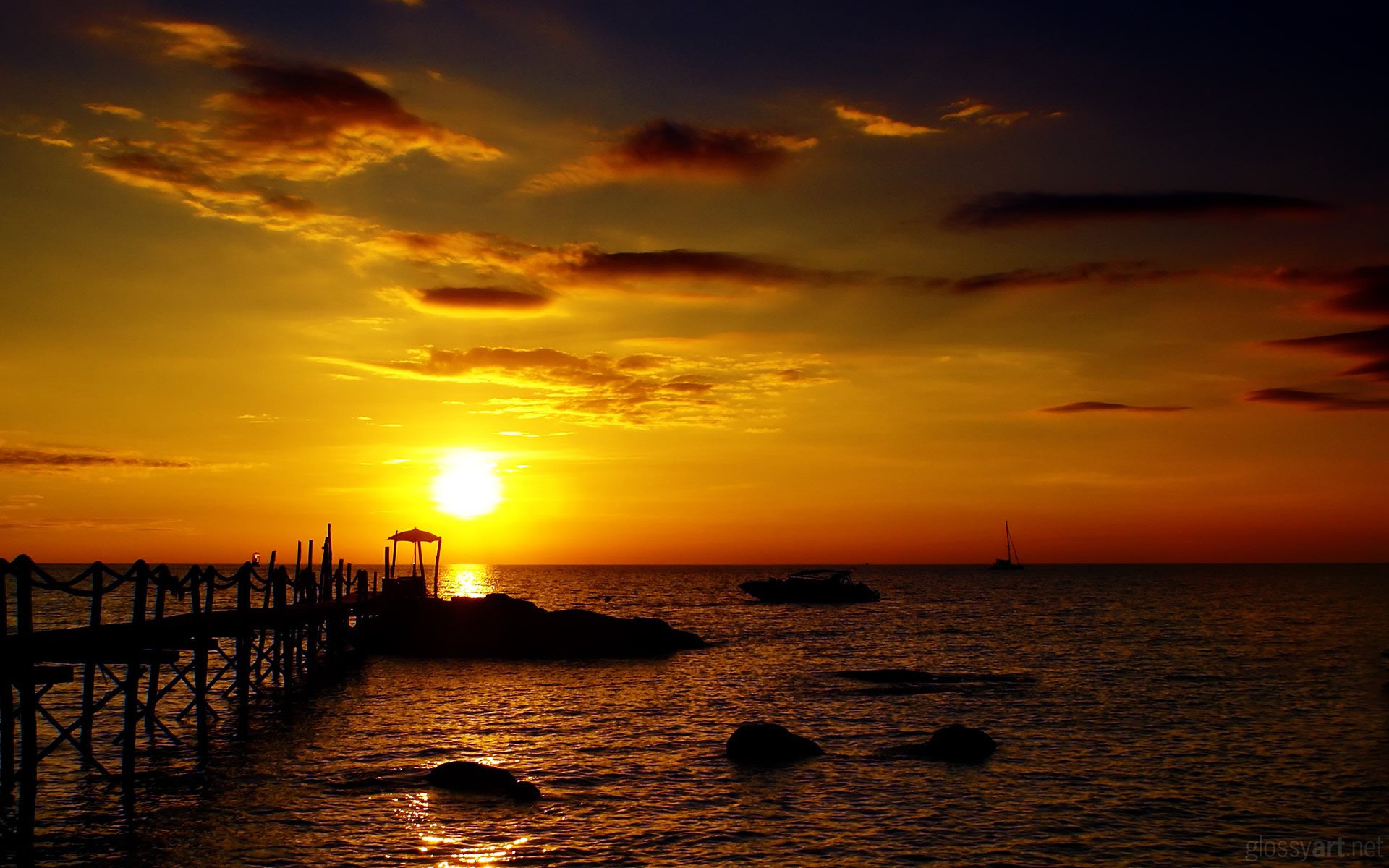 sonnenuntergang tapete hd,himmel,horizont,nachglühen,sonnenuntergang,meer