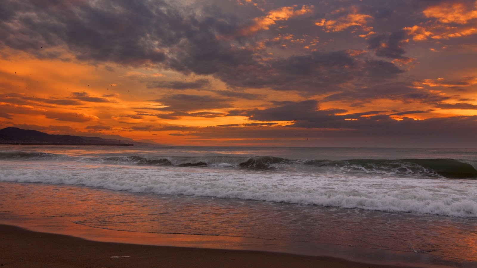 sunset wallpaper hd,sky,body of water,horizon,sea,ocean