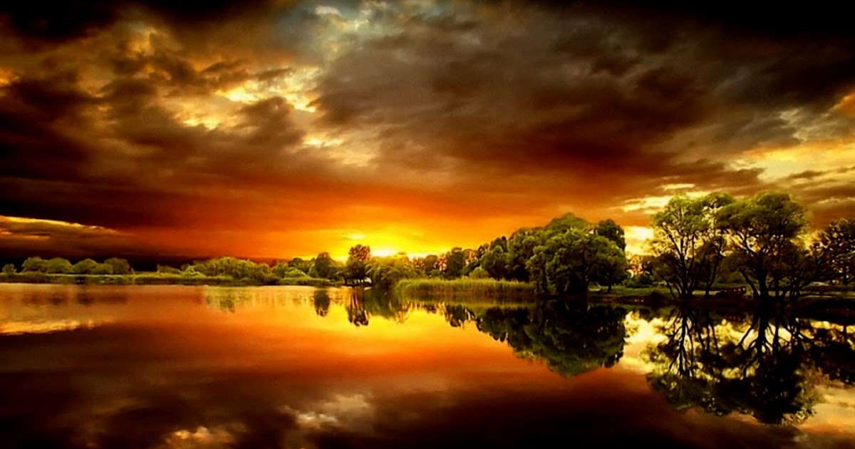 coucher de soleil fond d'écran hd,ciel,la nature,paysage naturel,réflexion,l'eau