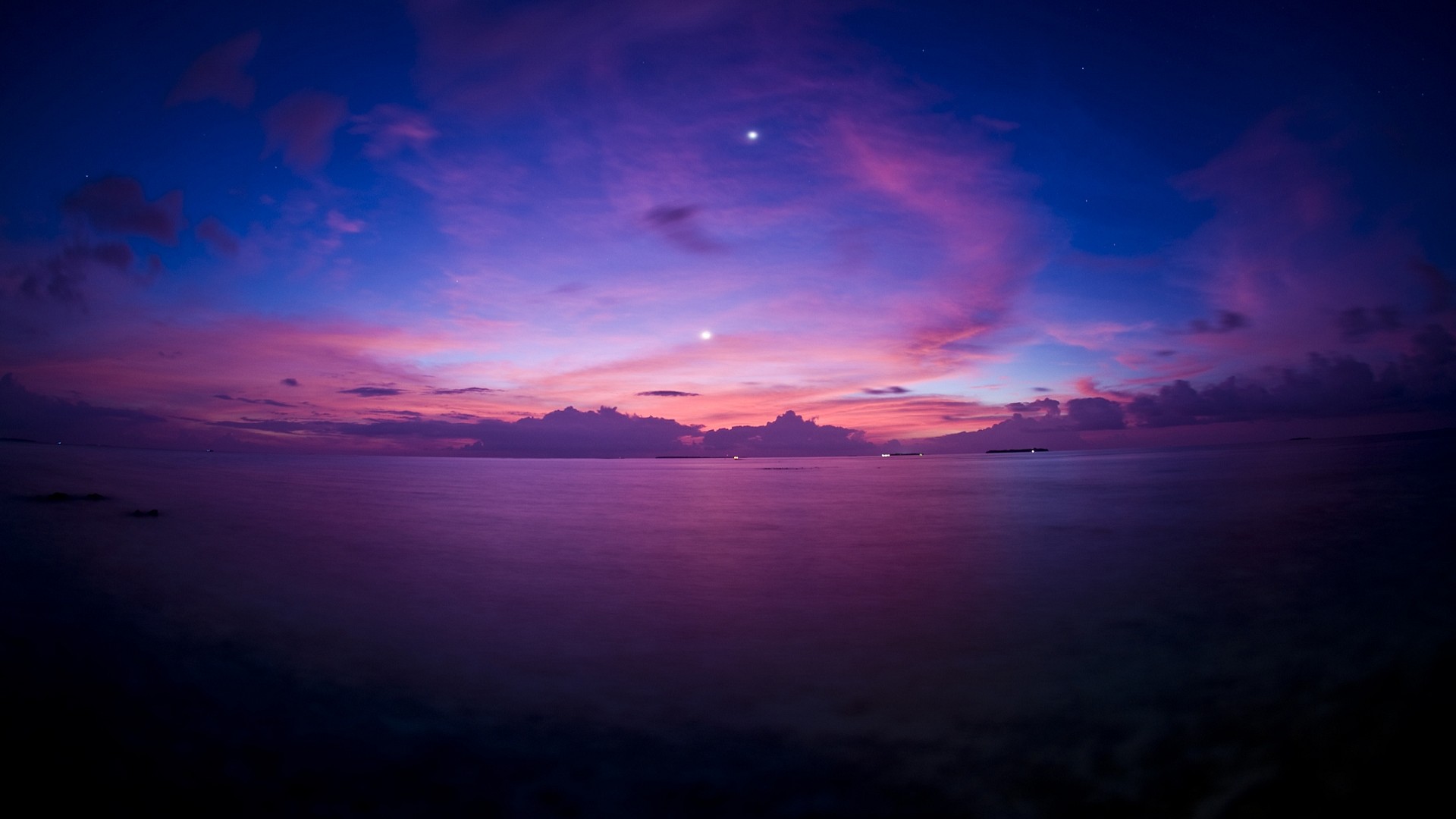 日没の壁紙のhd,空,地平線,雲,海,青い