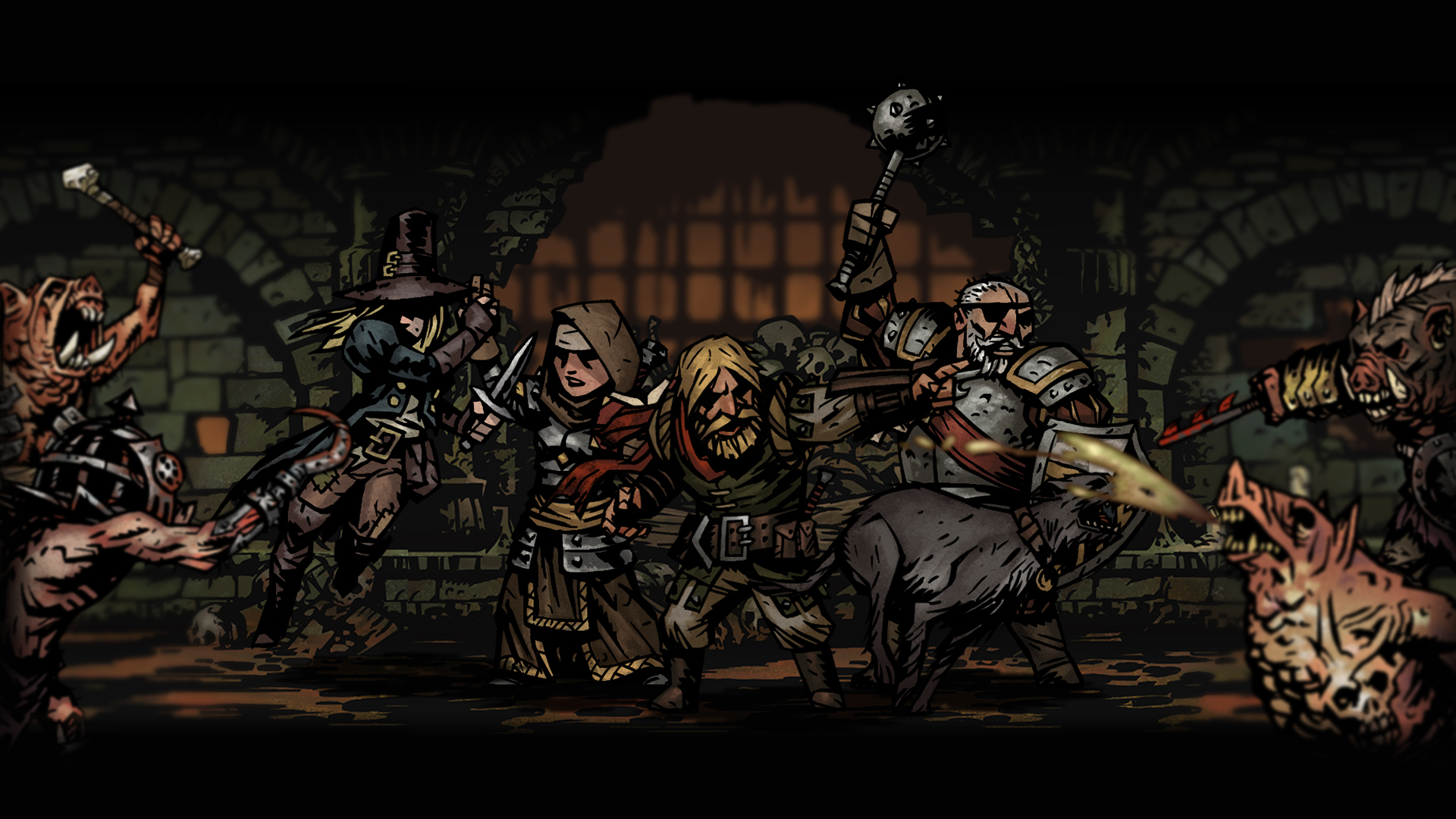 darkest dungeon wallpaper,action adventure game,pc game,darkness,screenshot,games