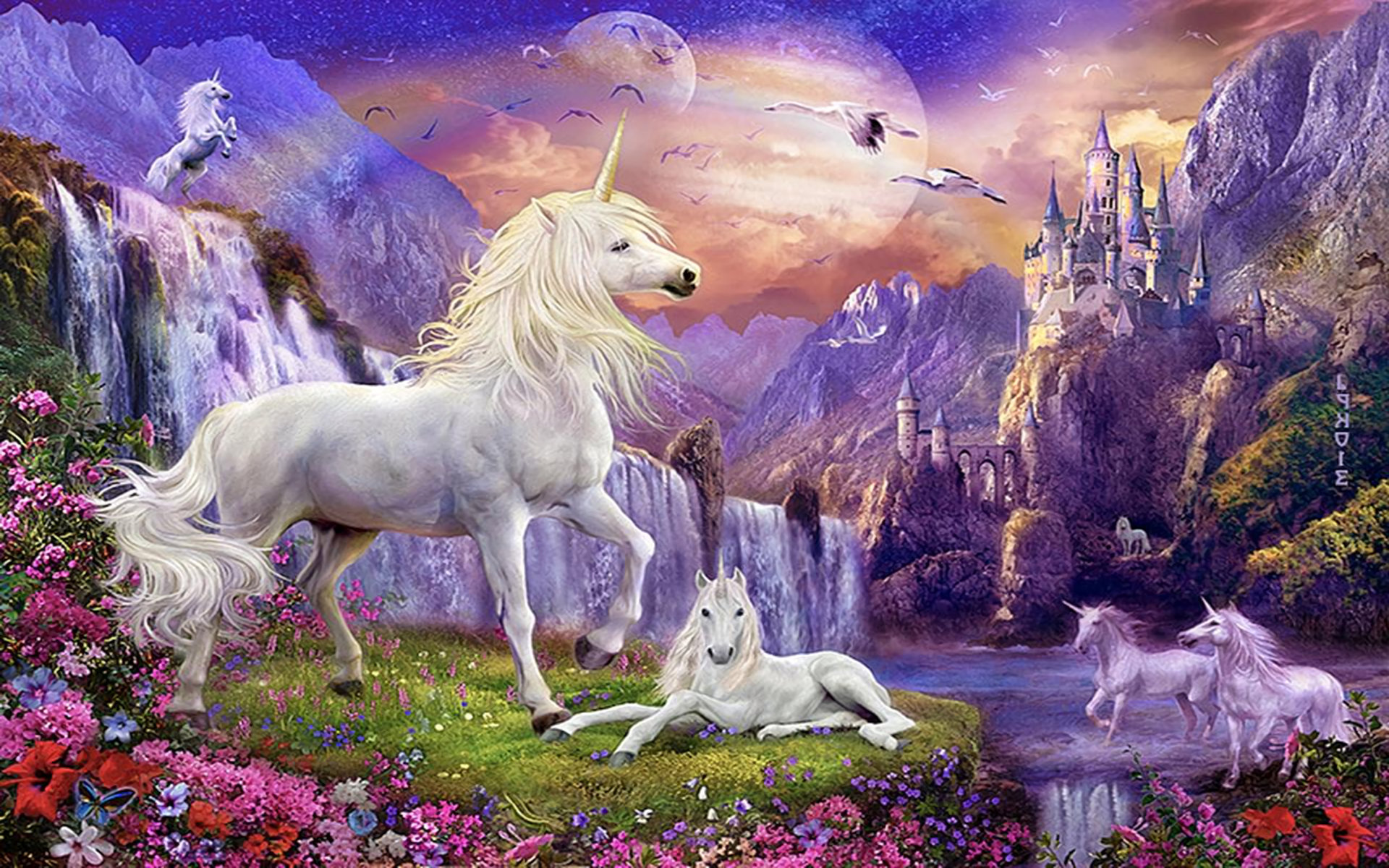 unicorn wallpaper hd,fictional character,unicorn,mythical creature,mythology,painting