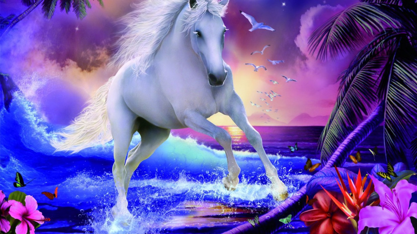 unicorno wallpaper hd,unicorno,personaggio fittizio,creatura mitica,cavallo,cg artwork