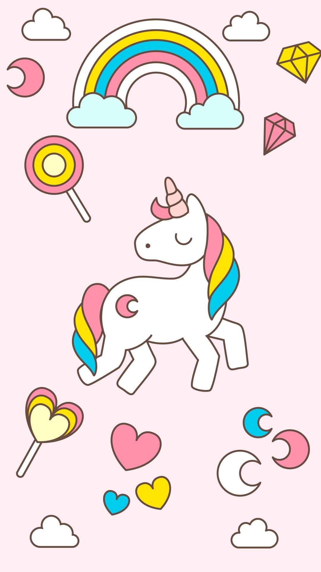 unicorn wallpaper hd,cartoon,text,line,fictional character,design