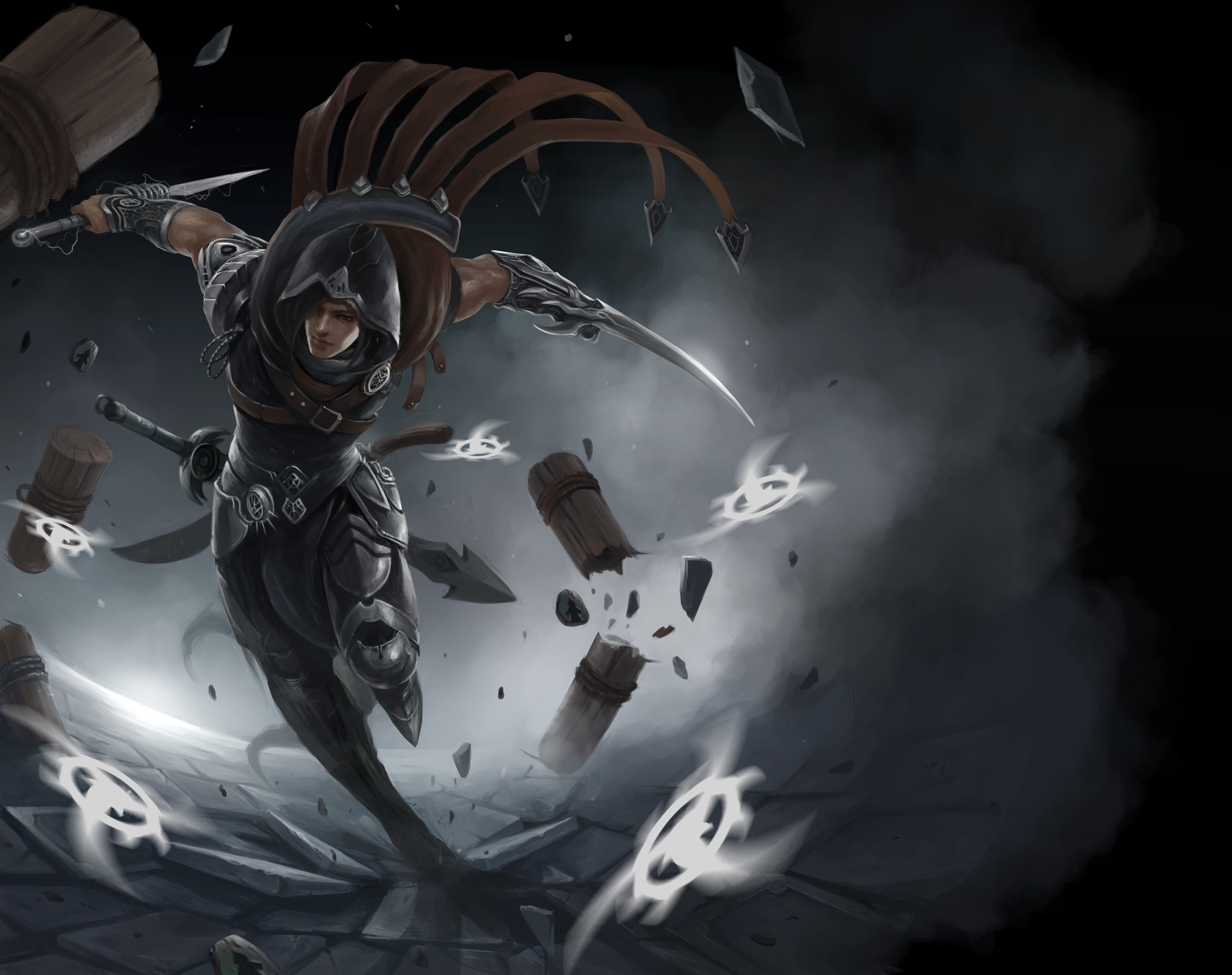 talon wallpaper,darkness,cg artwork,fictional character,illustration,graphic design