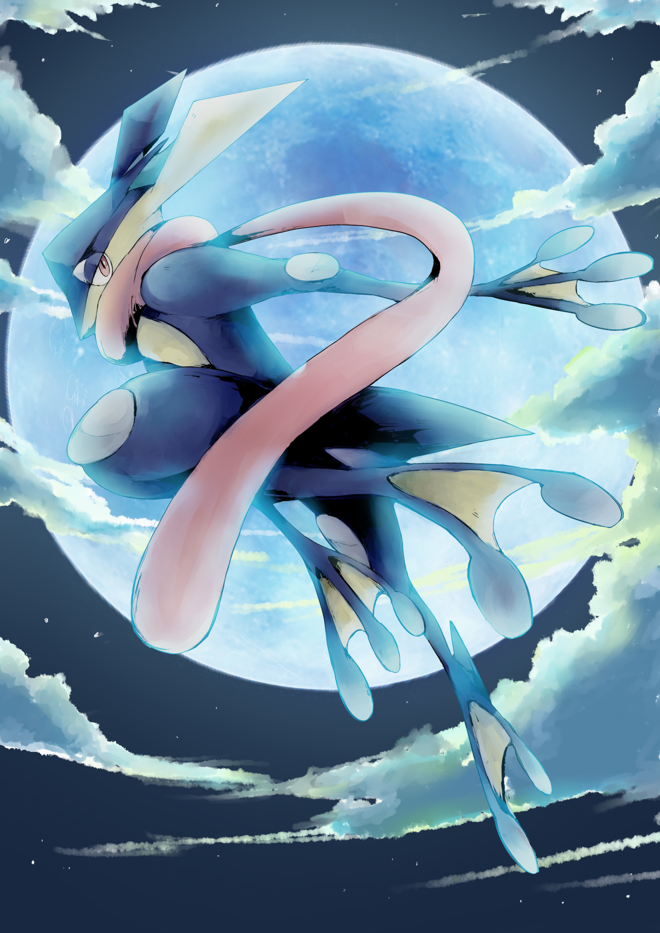 carta da parati greninja di frassino,cg artwork,acqua,illustrazione,anime,disegno grafico