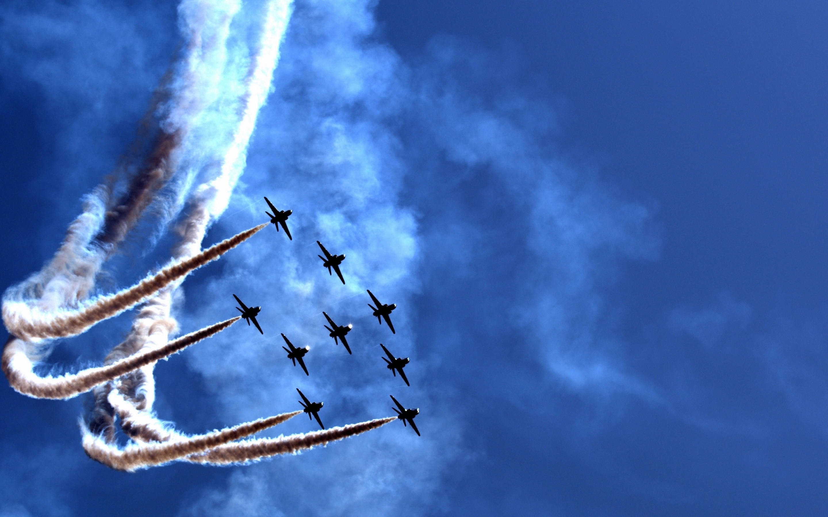 macbook pro retina wallpaper 2880x1800,blue,air show,sky,airplane,aerobatics