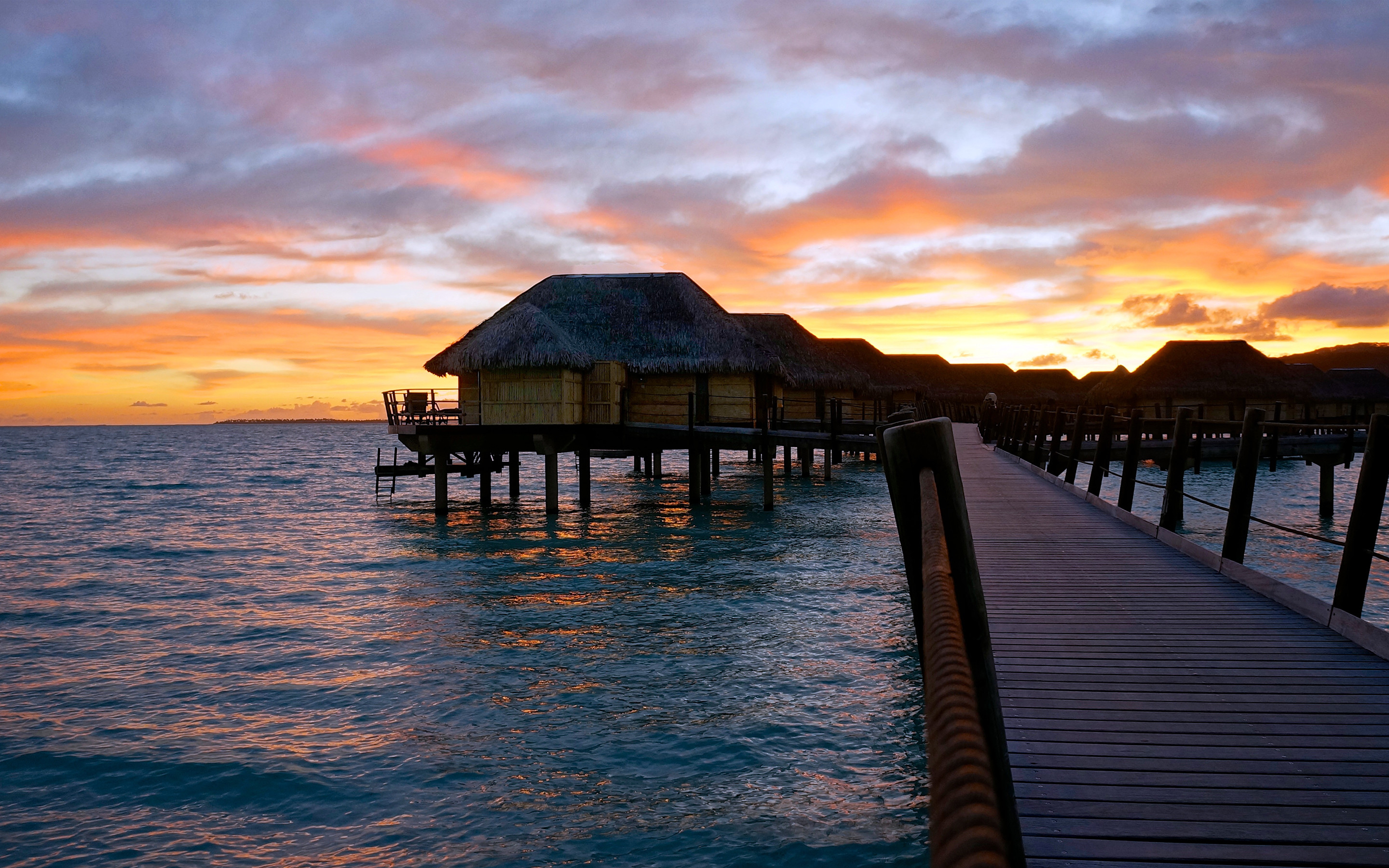 macbook pro retina wallpaper 2880x1800,pier,sky,sea,horizon,sunset