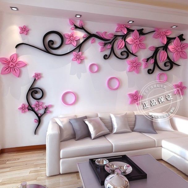 wallpaper tiga dimensi,pink,wall,room,wallpaper,interior design
