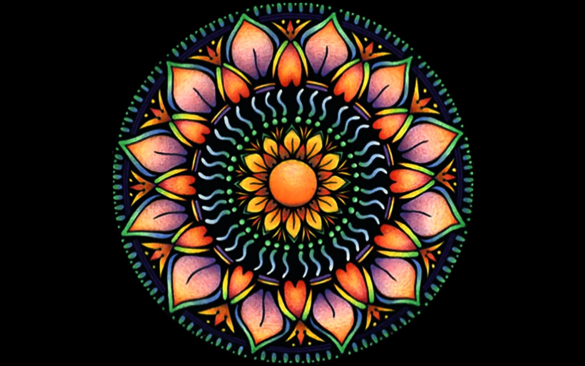 mandala wallpaper hd,stained glass,psychedelic art,pattern,circle,glass