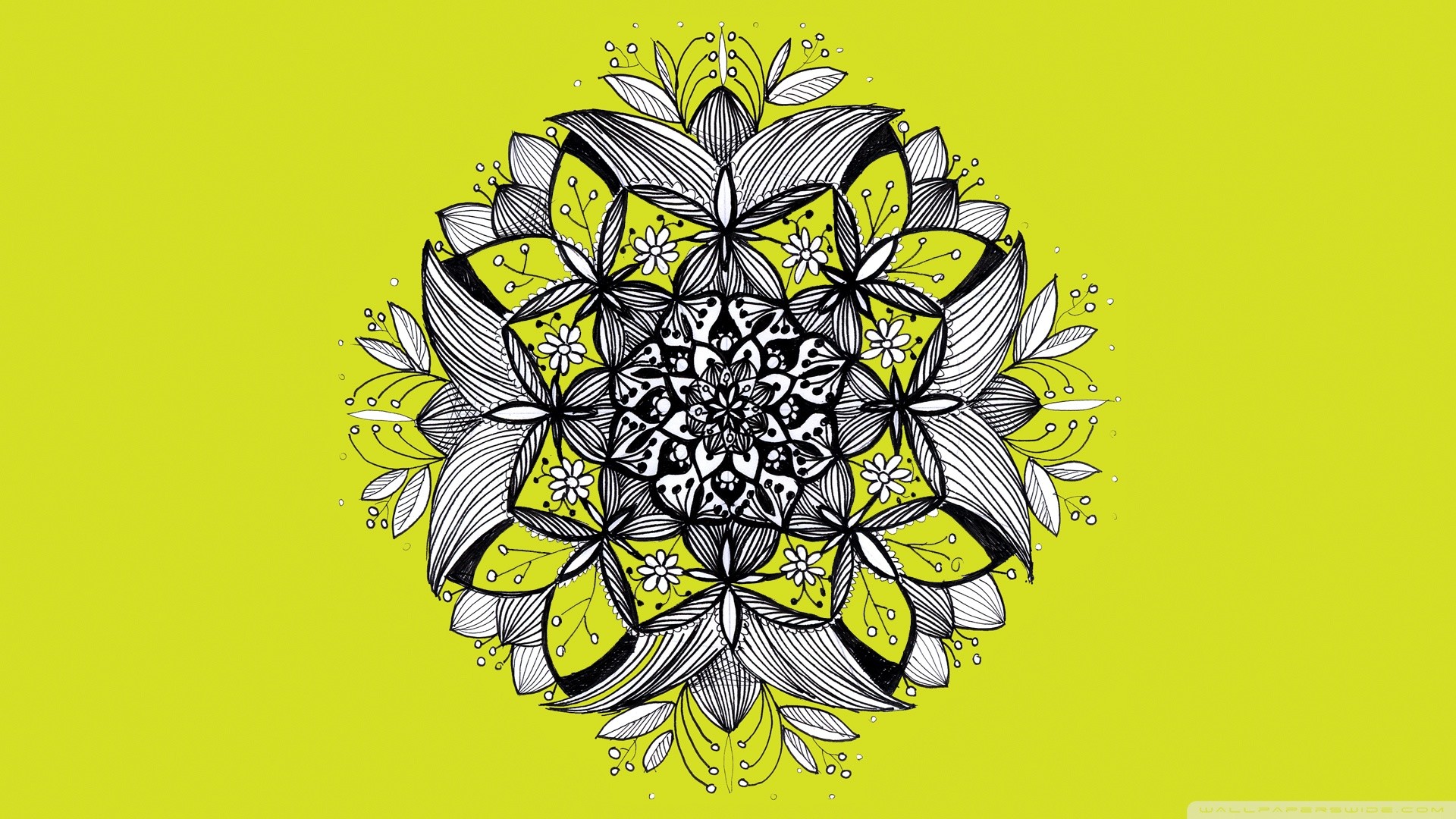 mandala wallpaper hd,yellow,pattern,symmetry,plant,graphic design