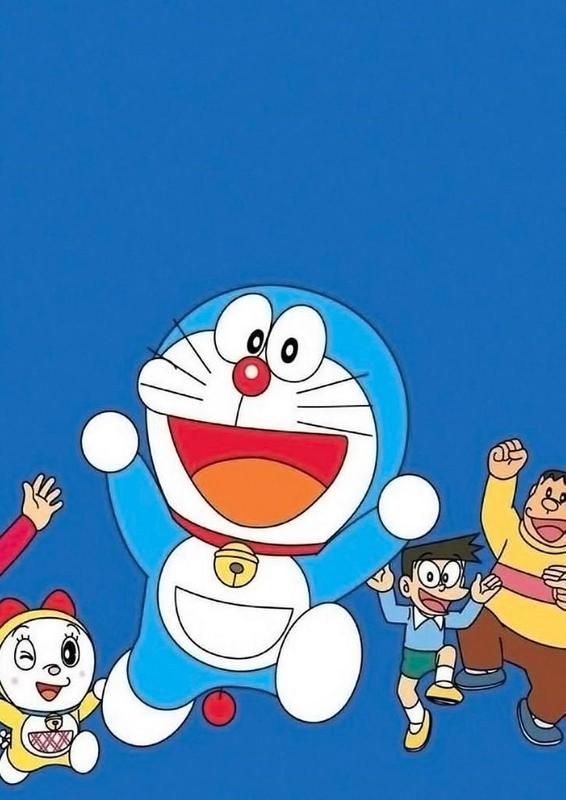 download hintergrundbild doraemon android,karikatur,animierter cartoon,illustration,animation,erfundener charakter