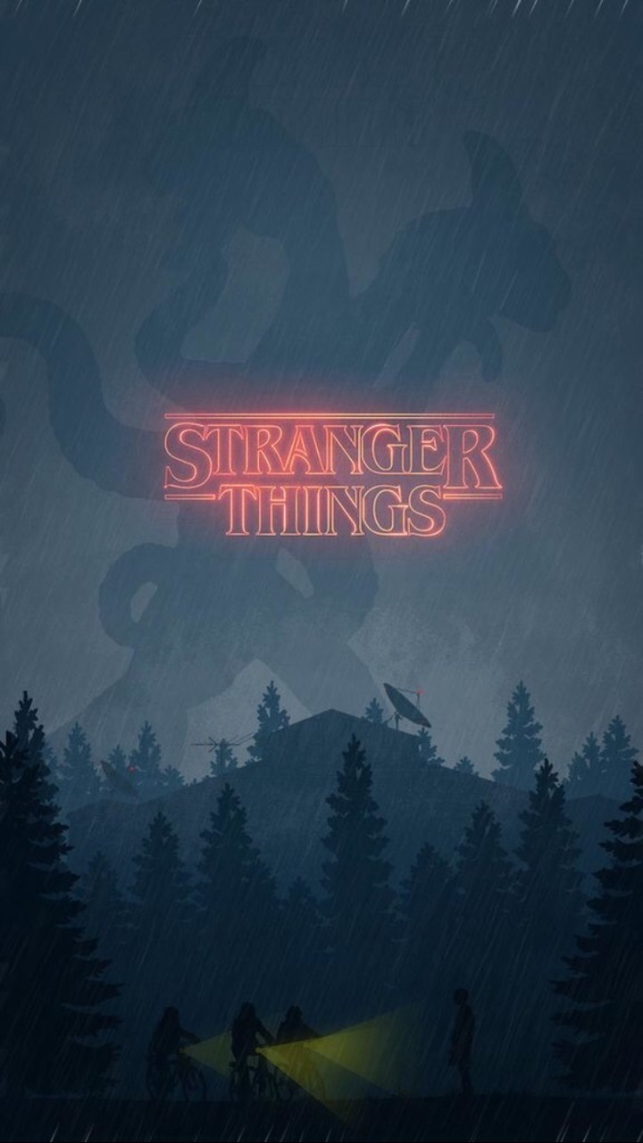 stranger things phone wallpaper,nature,sky,font,atmospheric phenomenon,text