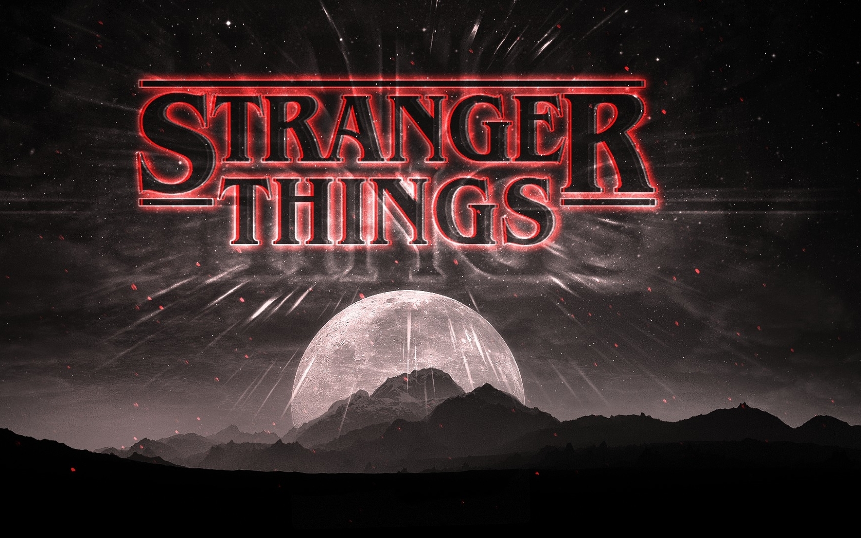 wallpaper stranger things,text,darkness,font,sky,album cover