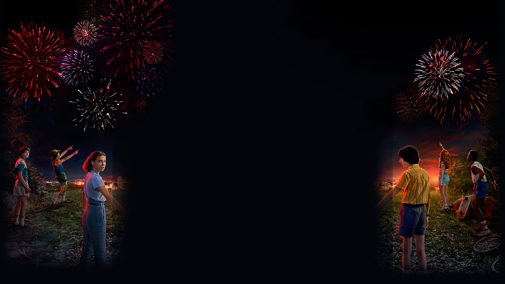 wallpaper stranger things,fireworks,sparkler,event,sky,holiday