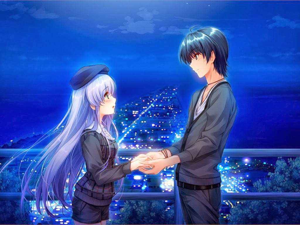 carta da parati promessa,cielo,anime,cg artwork,capelli neri,romanza