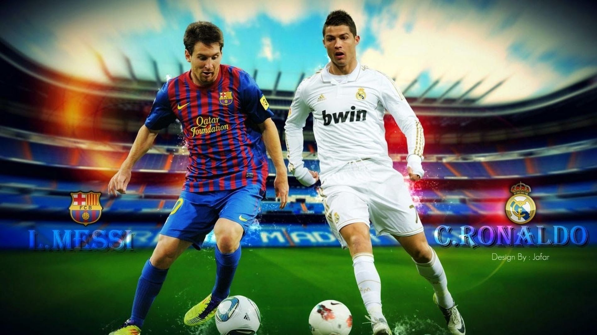 messi and ronaldo wallpaper,football player,sport venue,soccer player,player,football