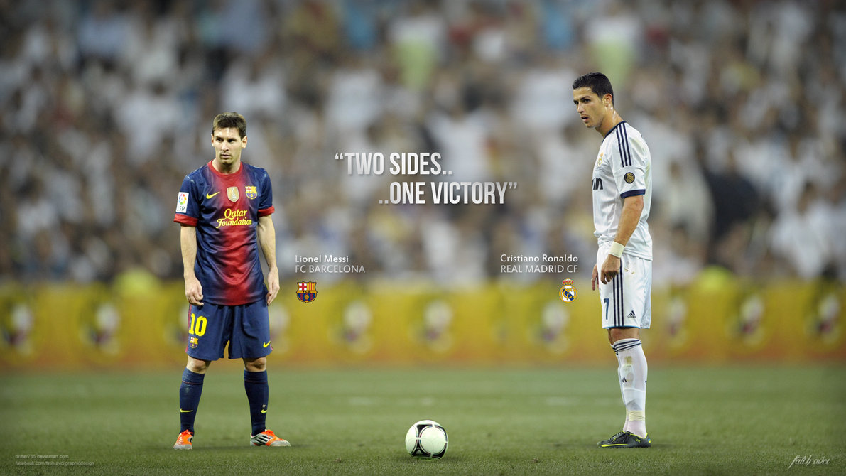 messi and ronaldo wallpaper,player,soccer player,sports equipment,football player,team sport