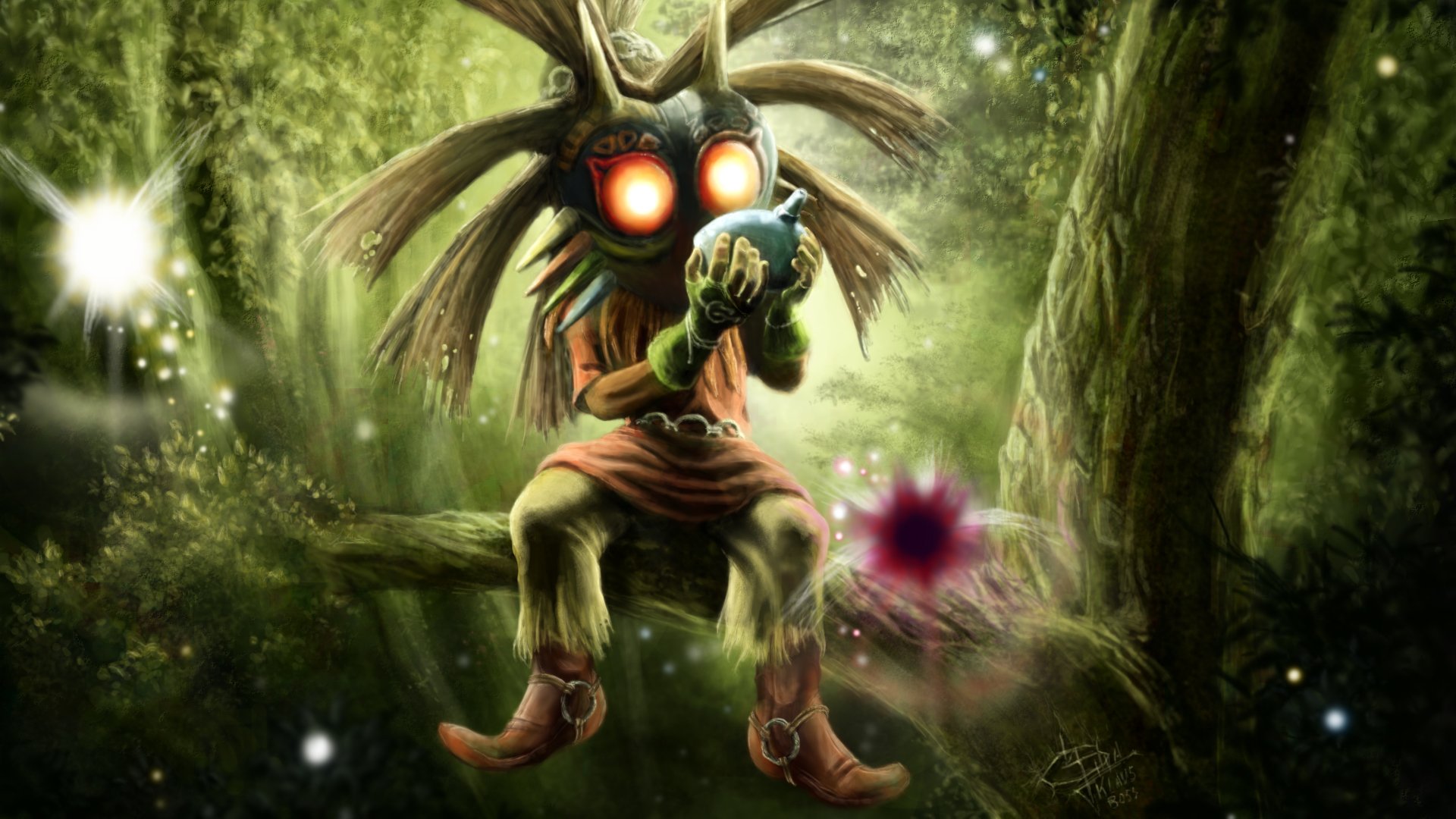 majora's mask wallpaper,cg artwork,mythology,fictional character,adventure game,action adventure game