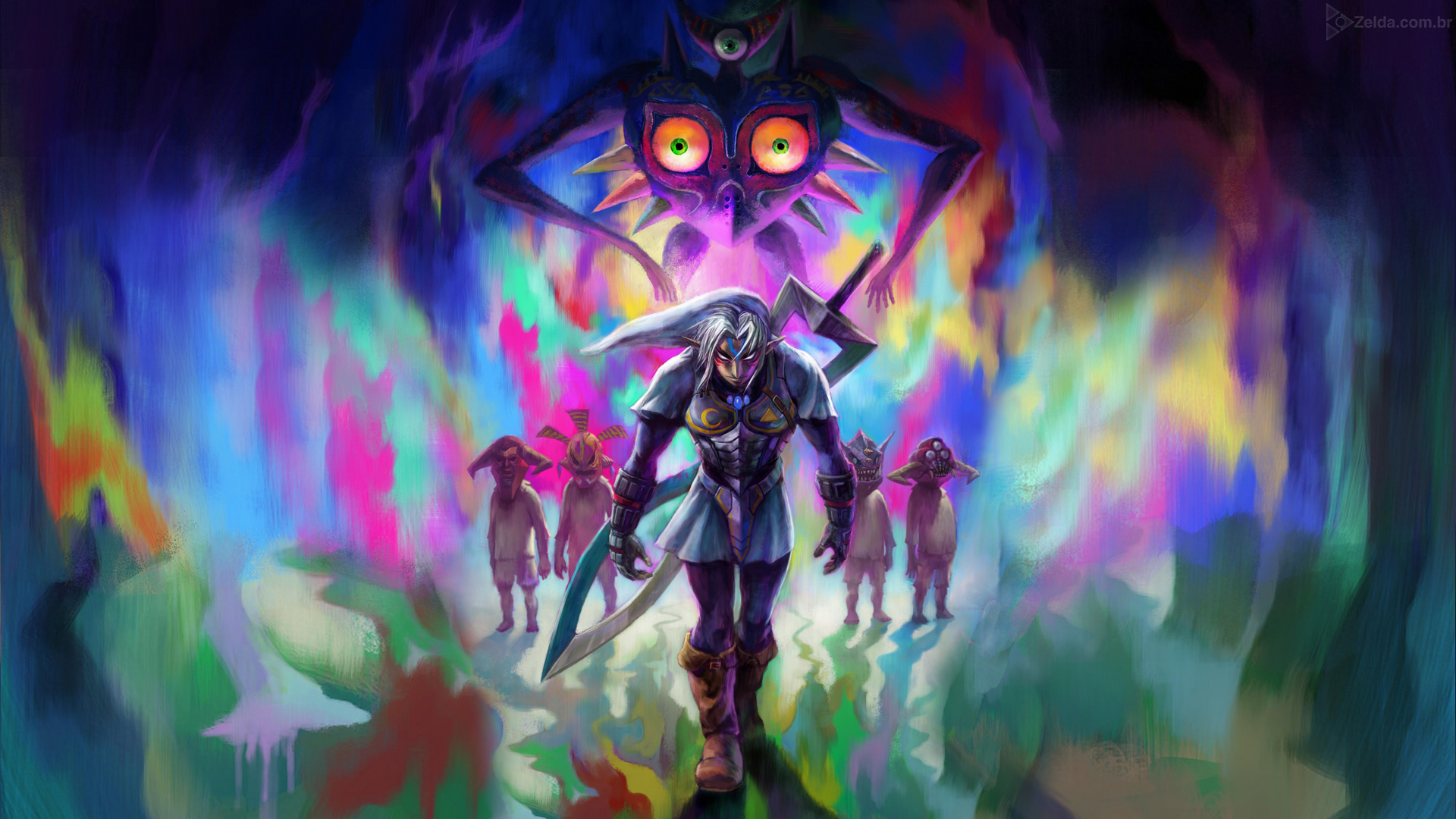 majoras mask wallpaper,púrpura,arte,personaje de ficción,ilustración,cg artwork