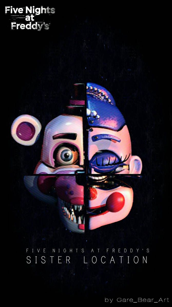 fnaf sister location wallpaper,font,poster,animation,fictional character,clown