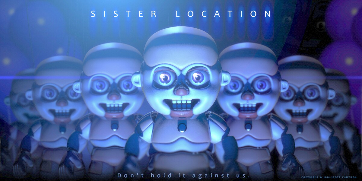 fnaf sister location wallpaper,animation,animated cartoon,font,electric blue,graphics