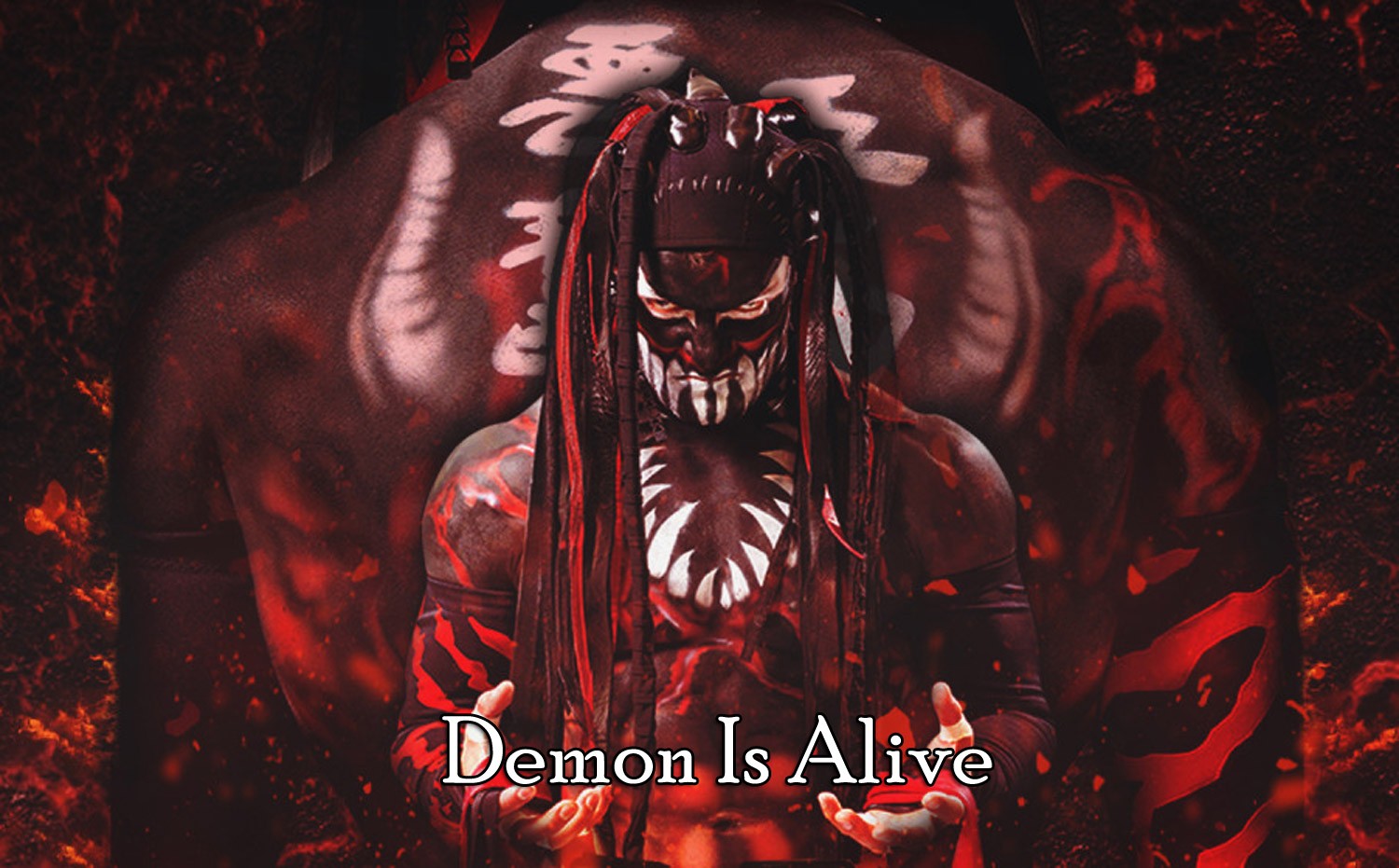 finn balor wallpaper,album cover,demon,darkness,fictional character,cg artwork