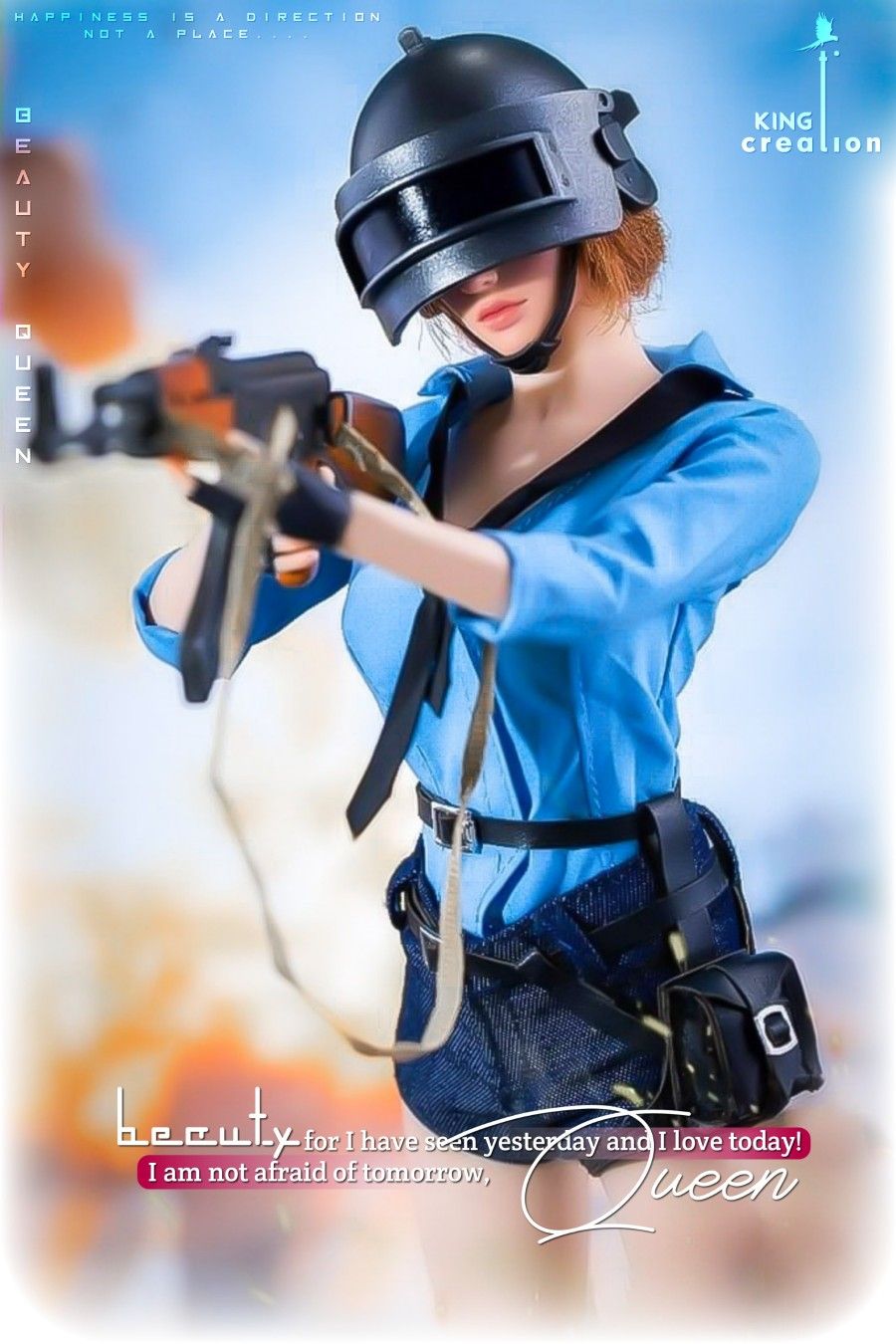 fond d'écran fille hd pour android,casque,équipement de protection individuelle,affiche,la photographie,figurine