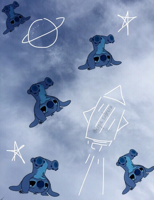 stitch wallpaper tumblr,blue,product,animal figure,organism,illustration